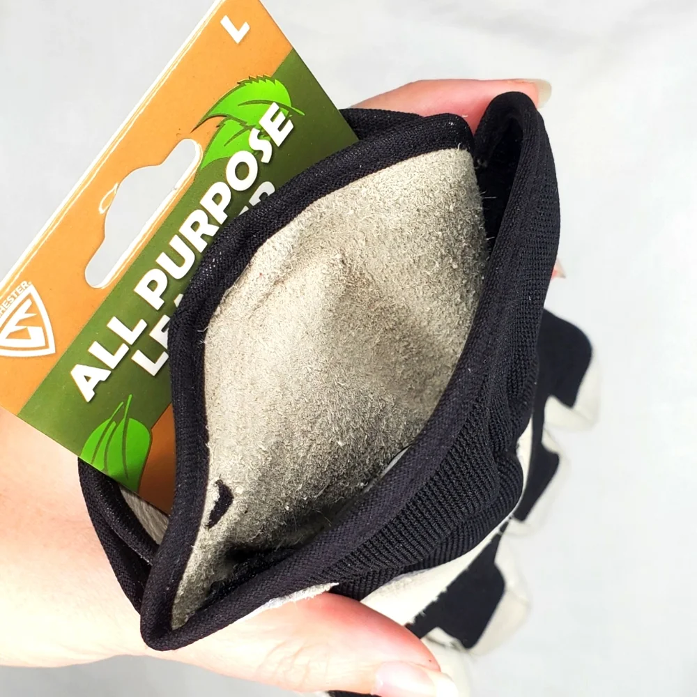 37b) All Purpose Leather Landscaping Gloves Sz. L